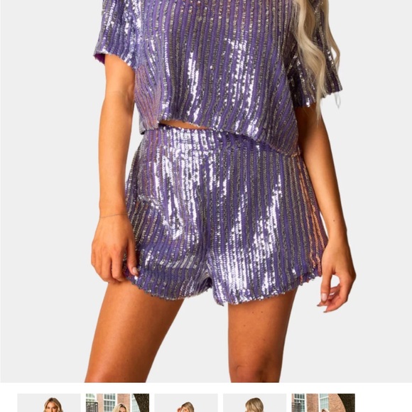 Buddy Love Tops - Buddy Love Purple Sequin Crop Top
